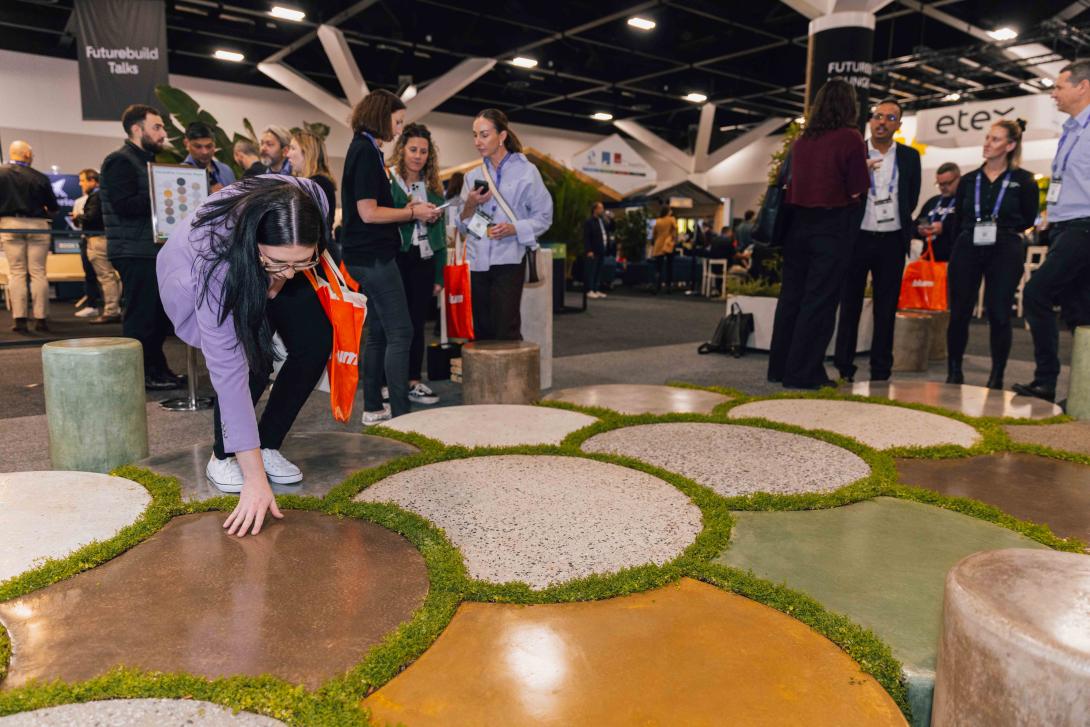 Customers visit the Boral stand at Futurebuild 2026