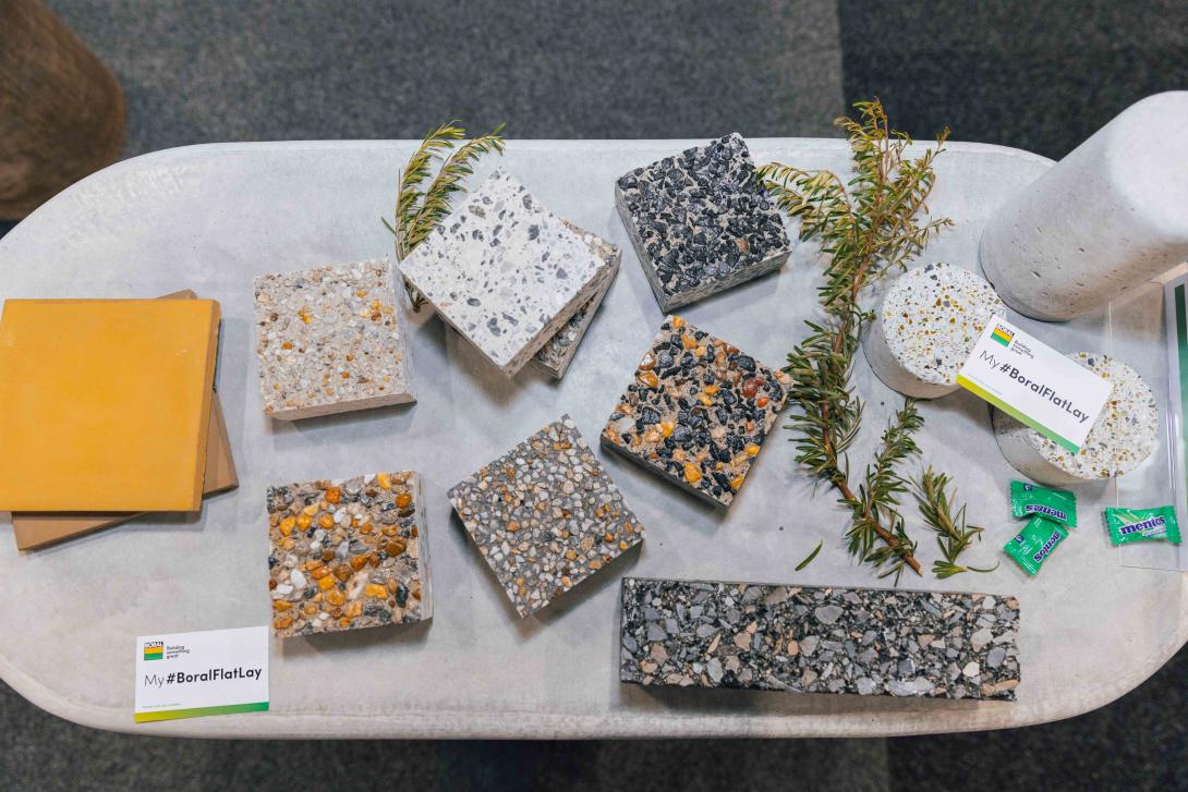 Boral's decorative concrete flat lay station at Futurebuild