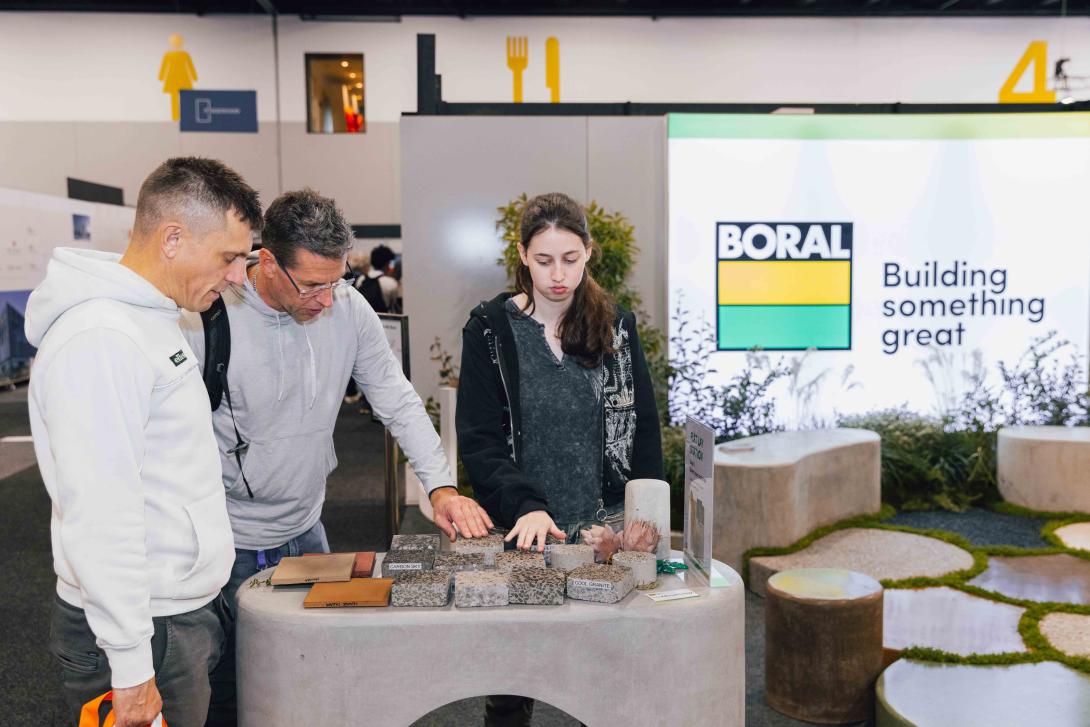 Boral's decorative concrete flat lay station at Futurebuild
