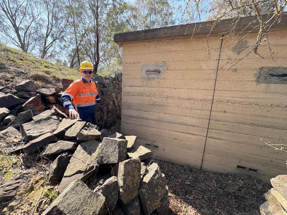 Old explosives storage building located near the quarry pit at Coldstream Quarry