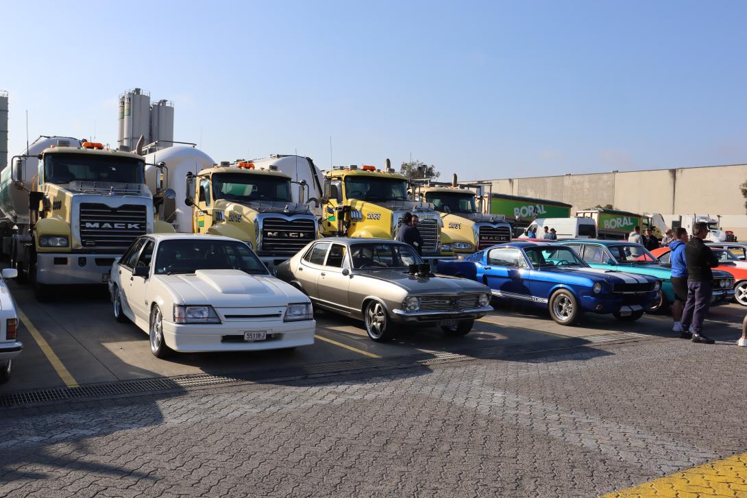 Prestons Concrete cars and coffee community event